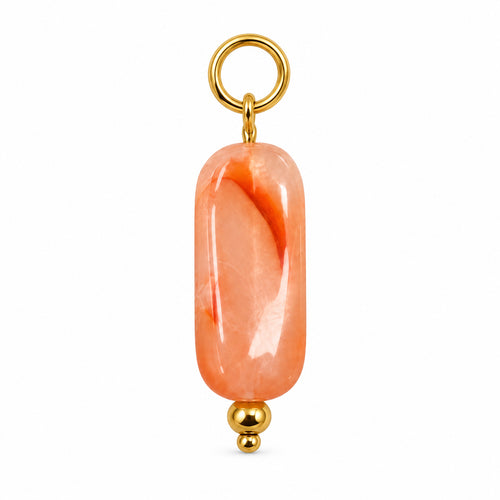 Coral Pink Oval Acrylic Pendant on a white background