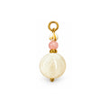 Cream and Pink Beaded Acrylic Pendant on a white background