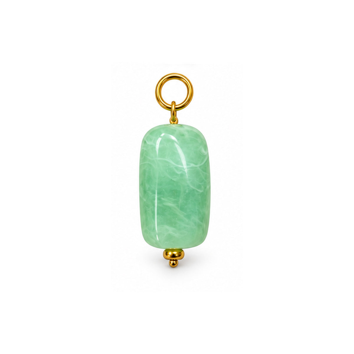 Mint Green Oval Acrylic Pendant on a white background