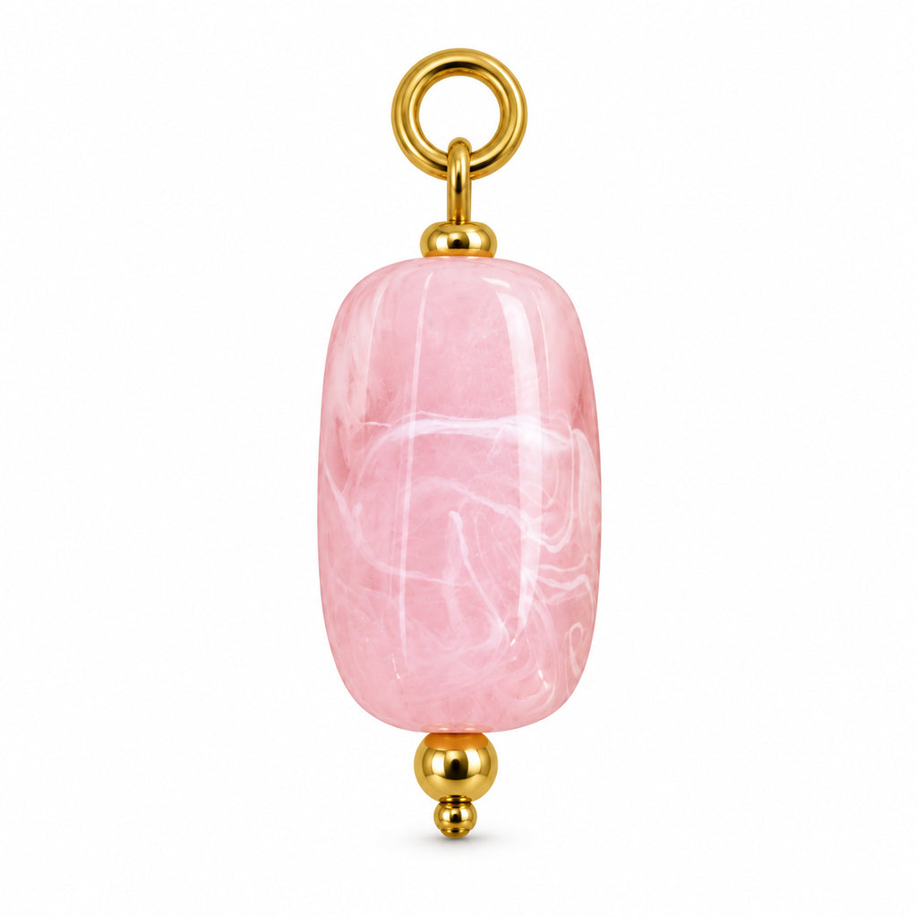 Pink Oval Acrylic Pendant on a white background