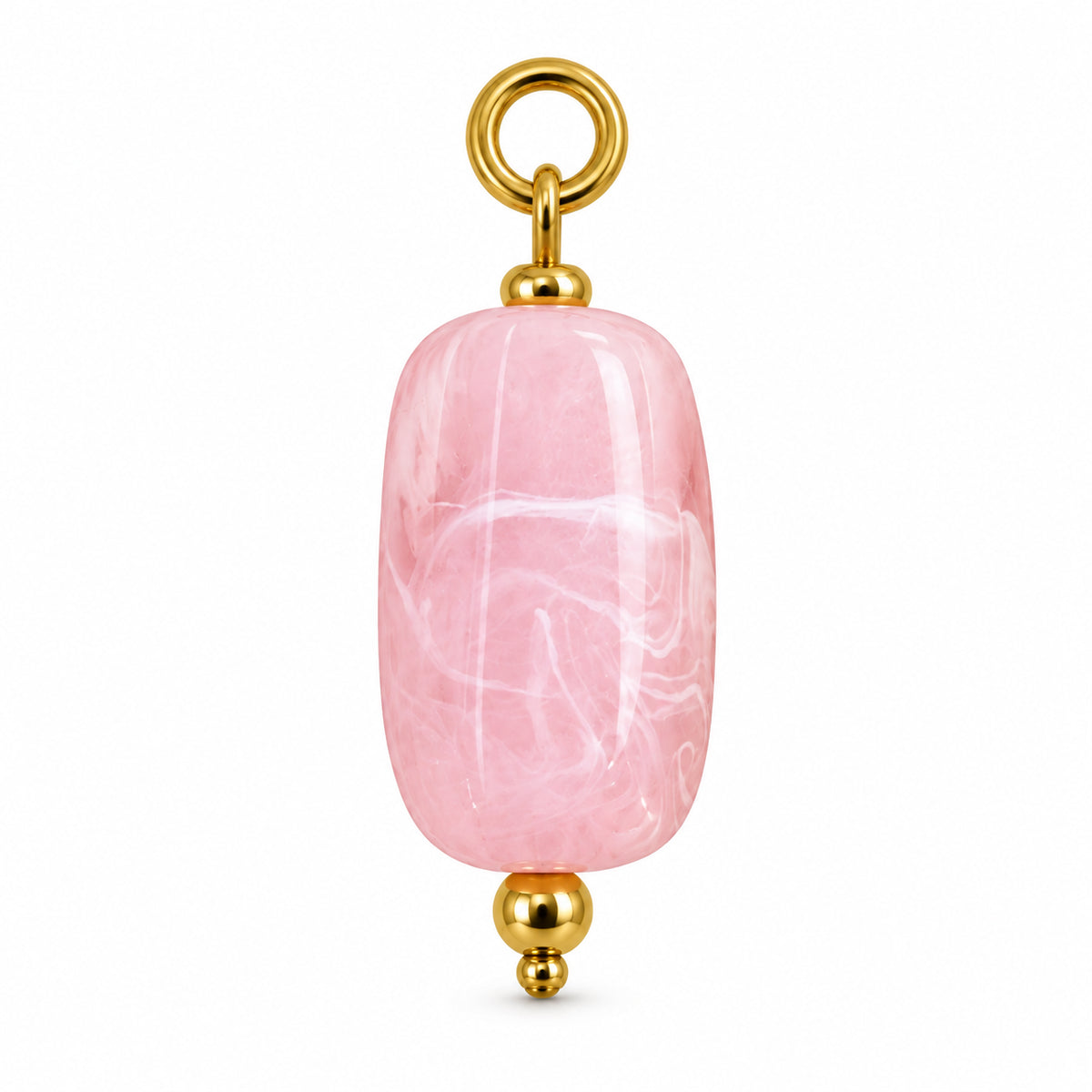 Pink Oval Acrylic Pendant on a white background