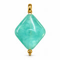 Turquoise Blue Diamond Acrylic Pendant on a white background